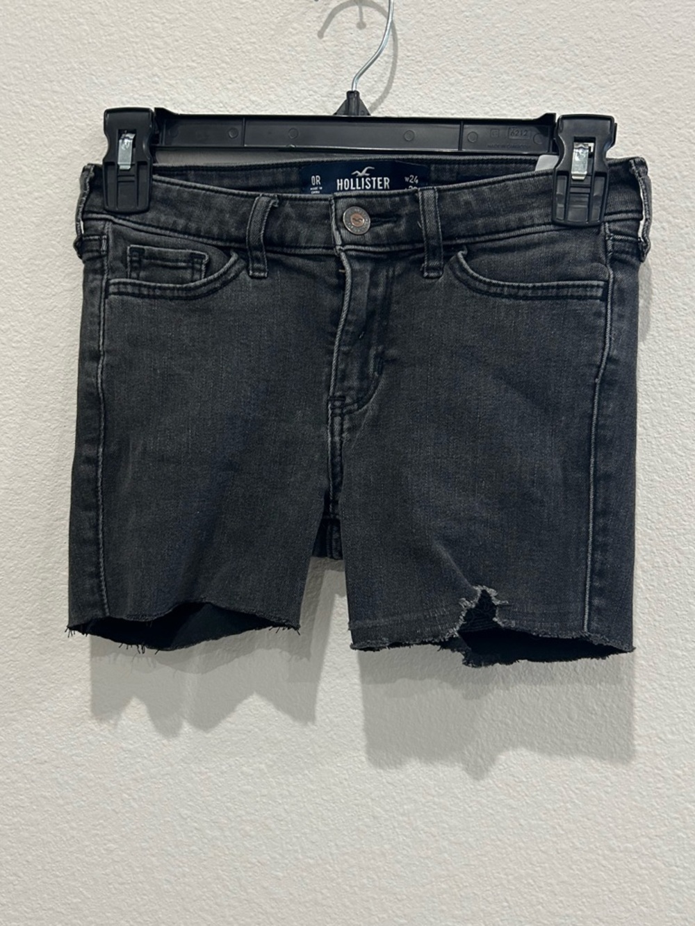 Hollister Black Cutoff Denim Shorts